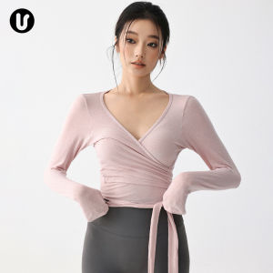 Rapid Dry Binding Strap V-Neck Slim Fit Yoga Wear