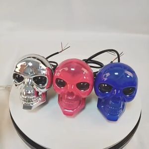 Motorcycle Skull Rgb Spotlights High And Low Beam Integrated Off-Road Vehicle Modified With Led Dual Color Spotlights