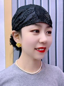 Fashionable Embroidered Thin Headscarf Hat Womens Stylish Hair Cover Cap Mom Hat New 2025 White Hiding Trendy Cap