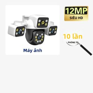 Camera IP Wifi Ngoài Trời 6K 12MP Với Ba Màn Hình Và Ba Ống Kính Zoom Quang 10X Xoay PTZ Tự Động Theo Dõi Báo Động Âm Thanh Và Hình Ảnh Hệ Thống An Ninh