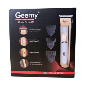 Geemy GM-6028 Rechargeable Hair Clipper – Smooth Cutting Professional Beard & Hair Grooming Tool
