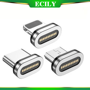 ECILY ปลั๊กเคเบิลเชื่อมต่อแม่เหล็กพอร์ต11Pin สำหรับสายชาร์จ60W 100W ชนิด C ไมโคร USB ปลั๊ก C ชาร์จเร็วไม่มีสาย
