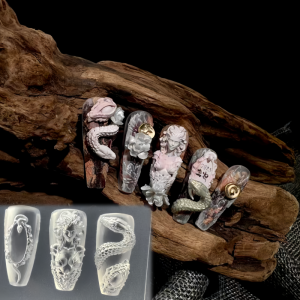 แม่พิมพ์ซิลิโคนสำหรับตกแต่งเล็บลายเมดูซ่า 3 มิติ รูปหัวงู กรอบรูป ตกแต่งเล็บ DIY สร้างสรรค์งานศิลปะ สไตล์เรโทร