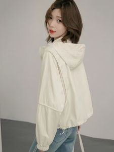 Womens Short Loose Fit Summer Sun Protection Jacket Thin Outerwear 2025 New Design Casual Versatile Hooded Coat