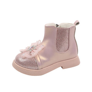 Aisha Girl Princess Boots Fleece-lined Heattech Childrens Thin Cotton Shoes Childrens Soft-Soled Princess Shoes Snow Boots Childrens Shoes