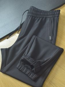 Quần Nỉ Nam Mùa Thu Đông Thường Ngày Cạp Vừa Dài Thường Ngày Màu Trơn Quần Dài Ống Rộng Thoải Mái Thoáng Khí