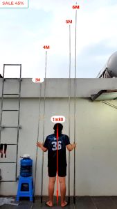 Sào Gậy 6m rút gọn còn 1m4 INOX siêu bền hái trái cây dễ dàng kèm đầu hái quét mạng nhện móc quần áo đa năng