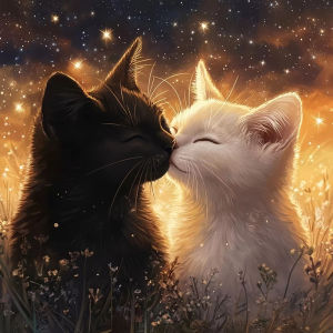 Acrylic Paint By Numbers Romantic Kissing Cats Pattern Painting By Numbers on Canvas Coloring By Number for Adults Paint Digital