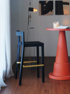 Modern Minimalist High-Back Designer Bar Chair Home Use Coffee Shop Restaurant Furniture PVC Finish No Armrests Non-Rotatable