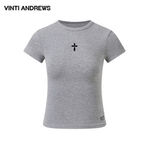 Knitted Round Neck Short Sleeve Fitted T-shirt