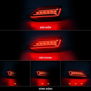 Đèn Phản Quang Cản Sau LED Cho Toyota RAV4 2013-2015 Đèn Xi Nhan Động Đèn Phanh Chạy Phụ Kiện Ô Tô