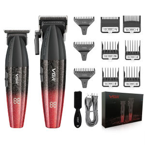 VGR | VGR Hair Trimmer Professional Clipper Adjustable Barber Combo Cordless Hair Cutting Machine Haircut Metal Trimmer for Men V-640