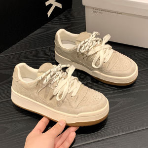 Retro Thick Bottom Matte Leather Double Strap Womens Sneakers Sporty Casual Deoxynucleotide Shoes Youth Cross Tie Design