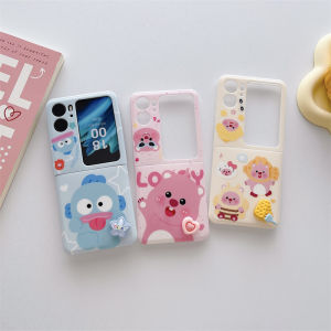 Cute Seal Fish Flip Cover Silicone Protective Case for OPPO Find N3 Flip Foldable Screen N2 Flip Creative Cartoon Style Womens Soft Shell