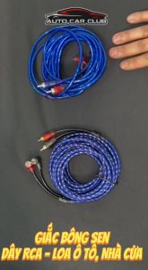 Dây AV 2 Đầu Hoa Sen RCA Hifi Audio mạ vàng cao cấp vỏ chống nhiễu dài 5 mét AV24k - BH 18T Chính Hãng