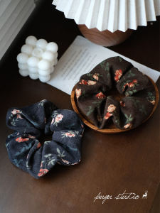 Original Large Corduroy French Hair Ties Leaf Overlap Poem Unique Small Audience Hair Accessories Velvet Fabric Hair Bands