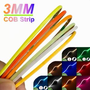 12V Ultra Thin COB LED Strip 3mm Colorful Dimmable 3000K 4000K 6000K High Density Flexible Light 400LEDs for DIY Home Decor Lamp