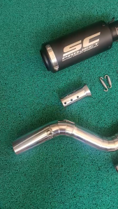 Suzuki GSXR Stainless Elbow on SC Project Round with DB Reducer