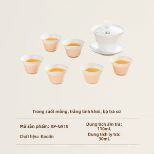 Kamjove | Bộ Trà Sứ Bạch Đế Tường Mỏng Để Pha Trà