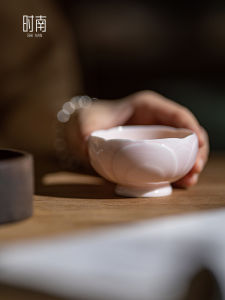 Pink Lotus Relief Master Tea Cup Ladies Personal Specialty Tea Cup Home Single Porcelain Tea Bowl Chinese Style Ceramic