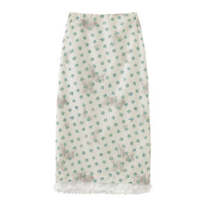 Romantic Sweet Laced Fake Two-piece Floral Split Skirt