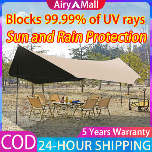 Anti-UV Sun Shade Waterproof Outdoor Camping Canopy Tents Awning Canopy Blocks 99% of UV rays and heat Rainproof and heatproof 2-in-1 Camping Sun Shelter Camping Tent