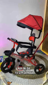 SEPEDA ANAK RODA TIGA EXOTIC 3 ET-603-7-8  Canopy Dorong Musik