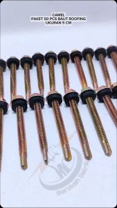 Baut Roofing 5cm (1Bungkus isi 50Pcs) Baut baja Buat Atap Baut Asbes Ukuran 5cm Baut Pengencang Atap