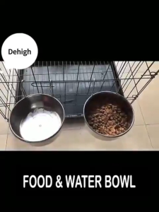 Stainless Steel Hanging Pet Bowl Hook Design Non-Spill Food Water Feeder for Dogs & Cats