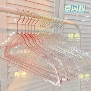 Transparent Acrylic Crystal Clothes Hanger for Clothing Stores Nordic Style Plastic Coat Hook Storage Organizer Pure Color