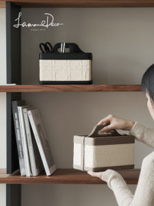 หรูหรากล่องเก็บของอเนกประสงค์ Creative เครื่องสําอางค์มือถือกล่องห้องนั่งเล่นรีโมทคอนโทรลผู้ถือชาตาราง Desktop Organizer