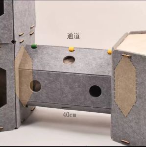 Thickened Double Layer Integrated Cat Villa Standing Corrugated Paper Cat Scratching Board Wear Resistant Enclosed Cat Toy