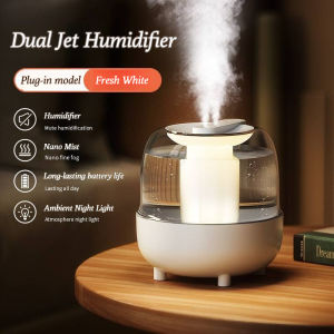New 4L Large Capacity Humidifier USB Double Spray Low Noise Household Bedroom Office Aroma Diffuser with Night Light