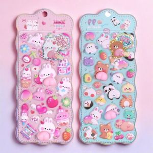 Cute Bunny Stereo Foam Stickers Self-Adhesive Stickers for Scrapbooking DIY Crafts & Decoration Cartoon Decorative Stickers