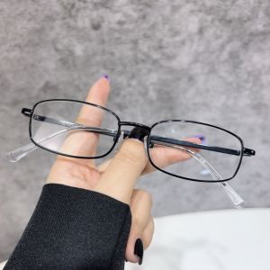 1pcs Mens and Womens Square Metal Frame Lightweight and Suitable for Daily Wear Fashionable Versatile and Durable Glasses