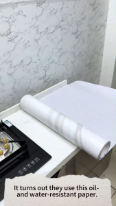 60CM*10MKitchen Oil-proof Stickers Marble Waterproof Moisture-proof and High Temperature Resistant Stickers