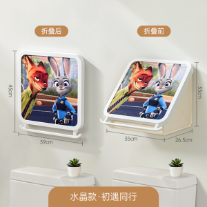 ชั้นวางของพับได้ในห้องน้ำ ดีไซน์การ์ตูนจาก Disney Animal Crossing ชั้นวางของกันน้ำสำหรับใส่เสื้อผ้าในห้องน้ำ