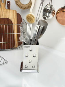 Stainless Steel Square Chopsticks Spoon Draining Storage Box Tube Chockmen18-10 Utensils Organizer Kitchen Accessories