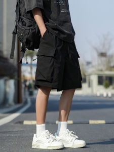 Ice Silk Mens Shorts Thin Fashion Loose Casual Five-Quarter Length Summer High Street Workwear Pants Breathable Lightweight