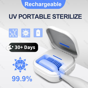 AiQUE 99.99% Sterilization Shell 280nm UV Toothbrush Sterilizer Mini Portable 350mAh Rechargeable Travel Case Bathroom