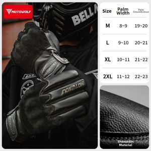 MOTOWOLF | Retro Full Finger Windproof Anti Fall Motorcycle Gloves