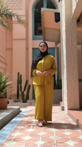 One set wanita crinkle airflow setelan wanita kemeja kekinian