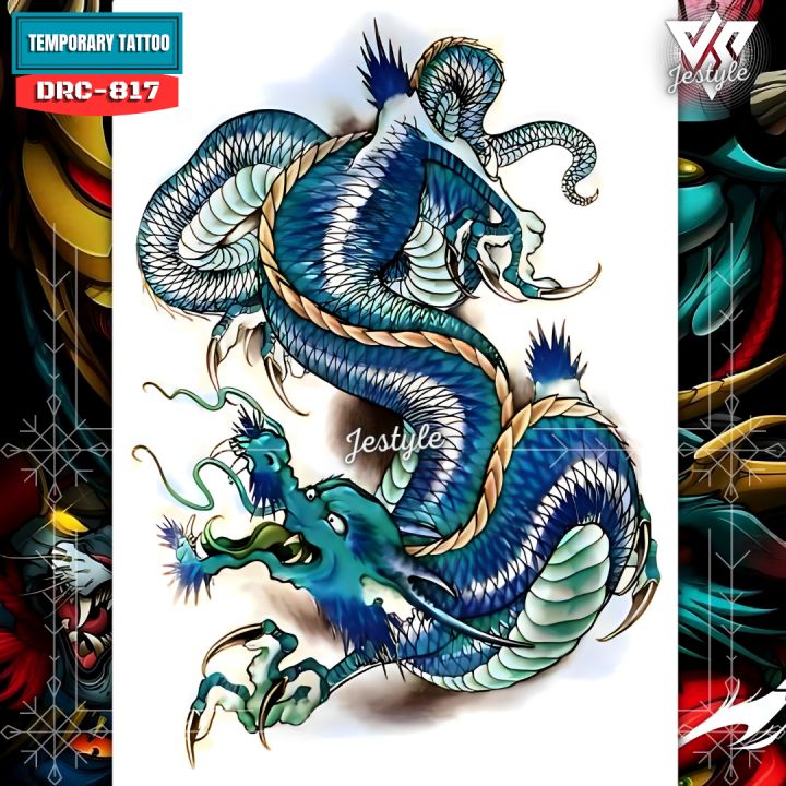 [drc 817] Tato Temporer Temporary Tattoo Naga Barong Dragon Lazada