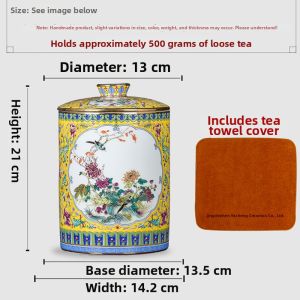 Hand-painted Enamel Tea Storage Jar