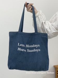 Túi Xách Đeo Vai Chữ Cái Dung Tích Lớn Phong Cách Hàn Quốc Túi Xách Đơn Đi Làm Túi Xách Vải Canvas Có Khóa Kéo Mềm