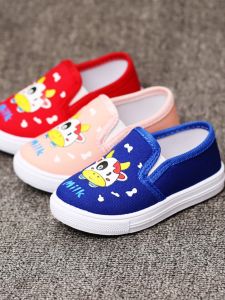 รองเท้าผ้าใบเด็ก ฤดูใบไม้ผลิและฤดูใบไม้ร่วง รองเท้าลำลอง ทรงหุ้มข้อต่ำ รองเท้าเด็กชายและเด็กหญิง พื้นนุ่ม หัวรองเท้าทรงมน