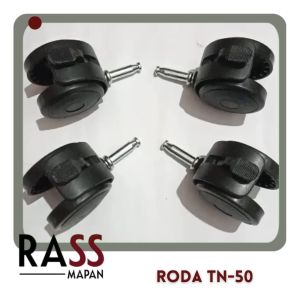 Roda Italy Roda Plastik TN 50MM Roda Kursi Papan Tulis Tanpa Rem Pakai Rem 1 Set Isi 4 pcs
