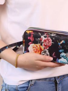 กระเป๋าใส่โทรศัพท์มือถือผ้าแฟชั่น กระเป๋าใส่เหรียญ ซิปขนาดเล็ก กระเป๋าสะพายไหล่สำหรับคุณแม่วัยกลางคน กระเป๋าโทรศัพท์มือถือขนาดใหญ่แบบถือได้