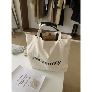 Casual Large Capacity Canvas Shoulder Bag Womens Commuter Tote Book Carrier Korean Style Travel Bag for Middle-Aged And Elderly