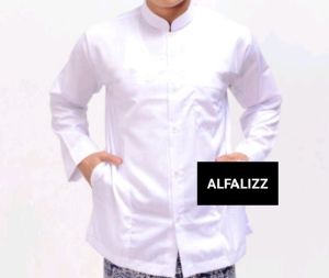 Koko Haibah Polos Putih Saku Samping Habaib Model AMMU(MCR)